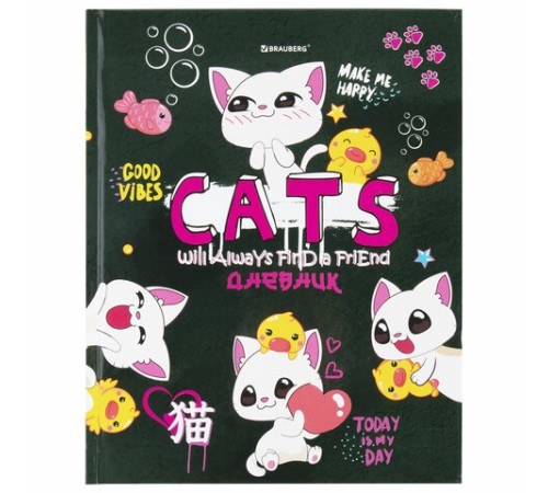 Дневник 1-4 класс 48 л., твердый, BRAUBERG, глянцевая ламинация, с подсказом, 