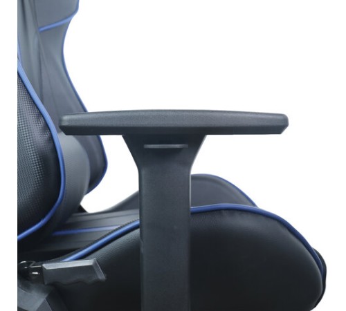 Кресло компьютерное BRABIX "GT Carbon GM-120", две подушки, экокожа, черное/синее, 531930