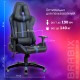 Кресло компьютерное BRABIX "GT Carbon GM-120", две подушки, экокожа, черное/синее, 531930
