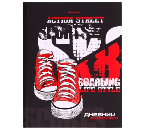 Дневник 5-11 класс 48 л., твердый, BRAUBERG, выборочный лак, с подсказом, 