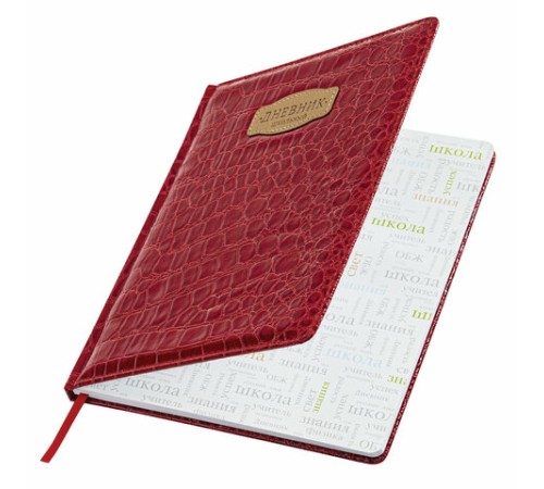 Дневник 1-11 класс 48 л., кожзам (твердая с поролоном), нашивка, BRAUBERG 