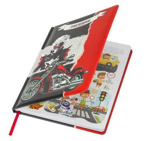 Дневник 1-4 класс 48 л., кожзам (твердая с поролоном), печать, наклейки, ЮНЛАНДИЯ, 