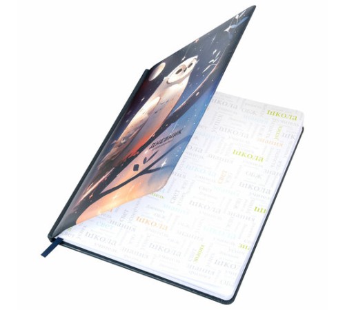 Дневник 1-11 класс 48 л., кожзам (твердая с поролоном), печать, наклейки, BRAUBERG, 