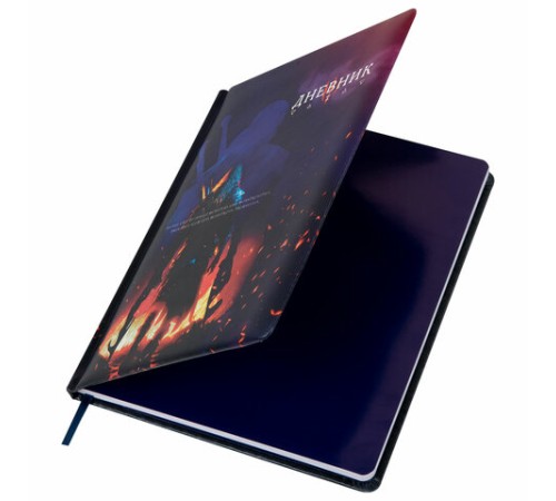 Дневник 1-11 класс 48 л., кожзам (твердая с поролоном), печать, резинка, конверт, BRAUBERG, 