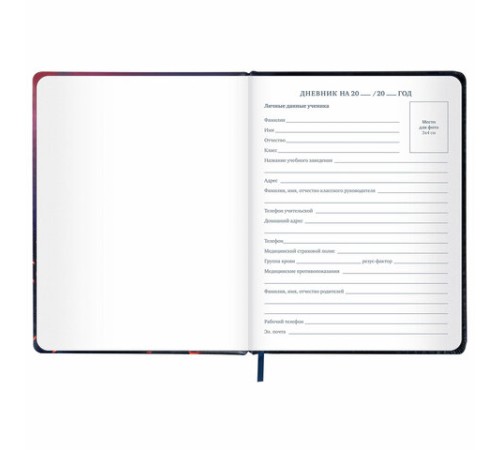 Дневник 1-11 класс 48 л., кожзам (твердая с поролоном), печать, резинка, конверт, BRAUBERG, 