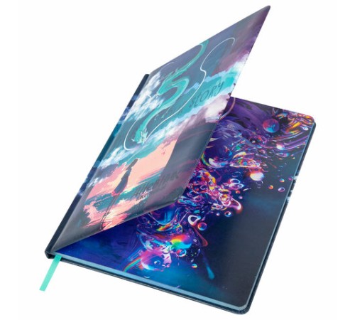 Дневник 1-11 класс 48 л., кожзам (твердая с поролоном), печать, цветной блок, BRAUBERG, 