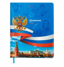 Дневник 1-11 класс 48 л., кожзам (твердая с поролоном), печать, цветной блок, BRAUBERG, 