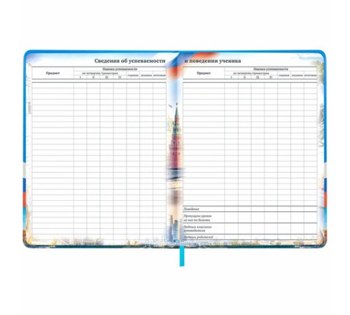 Дневник 1-11 класс 48 л., кожзам (твердая с поролоном), печать, цветной блок, BRAUBERG, 