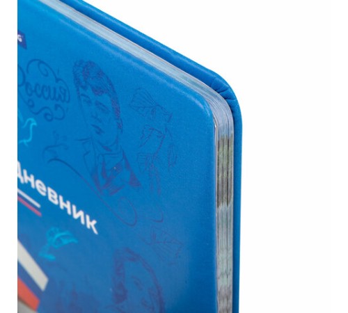 Дневник 1-11 класс 48 л., кожзам (твердая с поролоном), печать, цветной блок, BRAUBERG, 