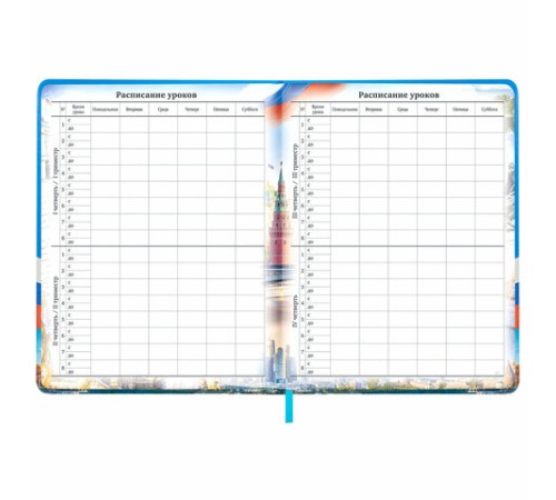 Дневник 1-11 класс 48 л., кожзам (твердая с поролоном), печать, цветной блок, BRAUBERG, 