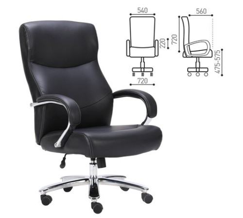 Кресло офисное BRABIX PREMIUM "Total HD-006", НАГРУЗКА до 180 кг, экокожа, хром, черное, 531933 Кресло офисное BRABIX PREMIUM "Total HD-006", НАГРУЗКА до 180 кг, экокожа, хром, черное, 531933