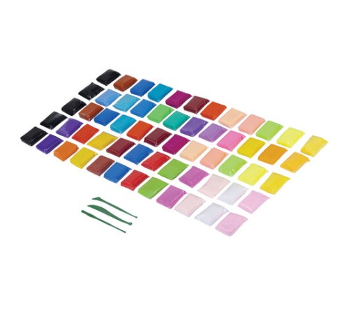 Пластилин супер лёгкий воздушный застывающий 60 штук (36 цветов + 2х12 базовых), 510 г, 3 стека, ПИФАГОР, 107044