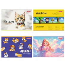 Альбом для рисования А4, 8 листов, скоба, обложка офсет, ПИФАГОР, 203х288 мм, 