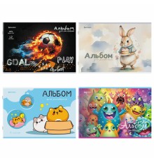 Альбом для рисования А4, 12 листов, скоба, обложка картон, BRAUBERG, 203х288 мм, 