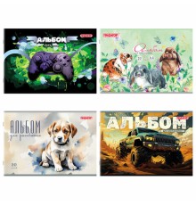 Альбом для рисования А4, 20 листов, скоба, обложка офсет, ПИФАГОР, 203х288 мм, 