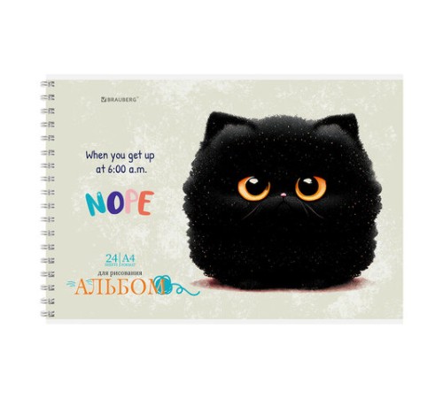 Альбом для рисования А4, 24 л., гребень, обложка картон, BRAUBERG, 195х285 мм, МИКС-1, 107108
