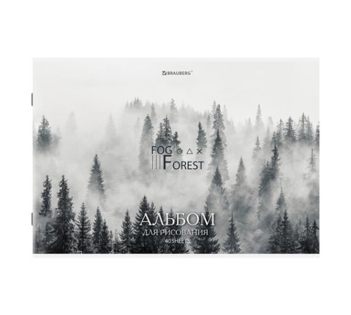Альбом для рисования А4, 40 л., гребень, обложка картон, BRAUBERG, 195х285 мм, МИКС-1, 107118