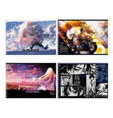 Альбом для рисования А4, 40 л., гребень, обложка картон, BRAUBERG, 195х285 мм, 