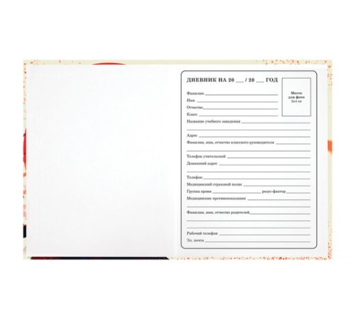 Дневник 1-4 класс 48 л., твердый, ЮНЛАНДИЯ, глянцевая ламинация, с подсказом, 