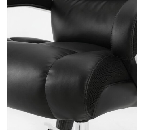 Кресло офисное BRABIX PREMIUM "Bomer HD-007", НАГРУЗКА до 250 кг, рециклированная кожа, хром, черное, 531939 Кресло офисное BRABIX PREMIUM "Bomer HD-007", НАГРУЗКА до 250 кг, рециклированная кожа, хром, черное, 531939