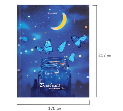 Дневник 5-11 класс 48 л., твердый, BRAUBERG, выборочный лак, с подсказом, 