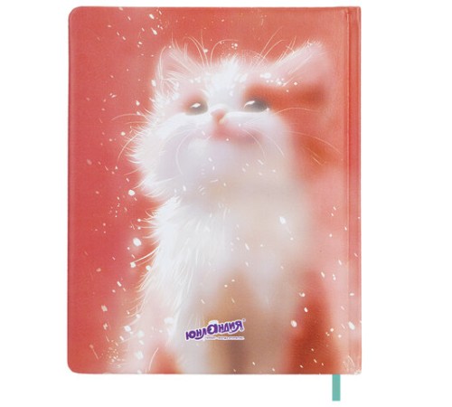 Дневник 1-4 класс 48л, кожзам (твердая с поролоном), печать, аппликация, ЮНЛАНДИЯ, Котик, 107224