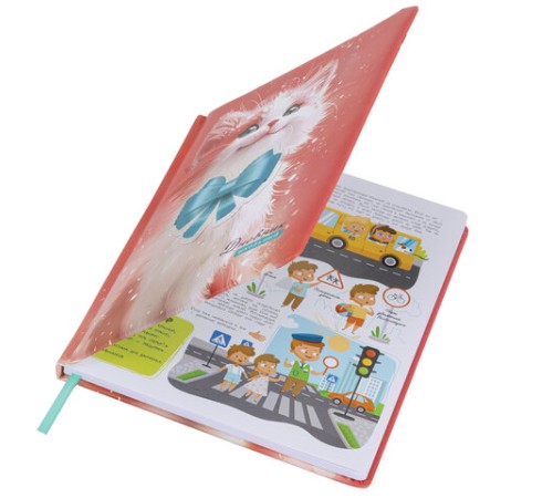 Дневник 1-4 класс 48л, кожзам (твердая с поролоном), печать, аппликация, ЮНЛАНДИЯ, Котик, 107224