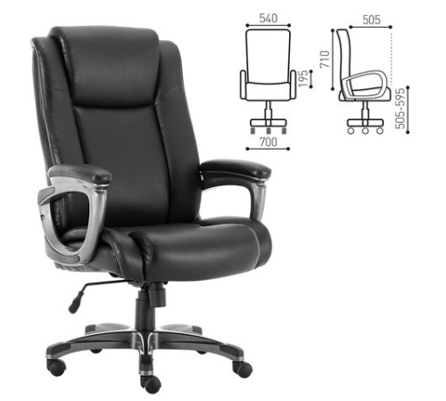 Кресло офисное BRABIX PREMIUM "Solid HD-005", НАГРУЗКА до 180 кг, рециклированная кожа, черное, 531941 Кресло офисное BRABIX PREMIUM "Solid HD-005", НАГРУЗКА до 180 кг, рециклированная кожа, черное, 531941