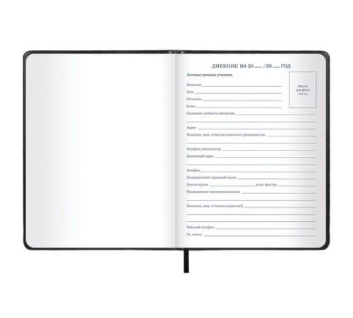 Дневник 1-11 класс 48 л., кожзам (твердая с поролоном), нашивка, BRAUBERG IGUANA, черный, 107225