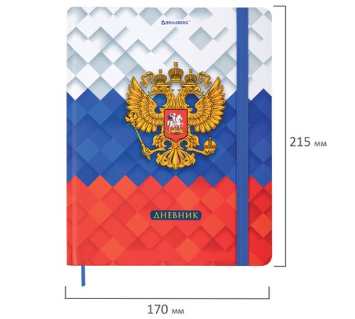 Дневник 1-11 класс 48 л., твердый, BRAUBERG, матовая ламинация, резинка, закладка-ляссе, с подсказом, 
