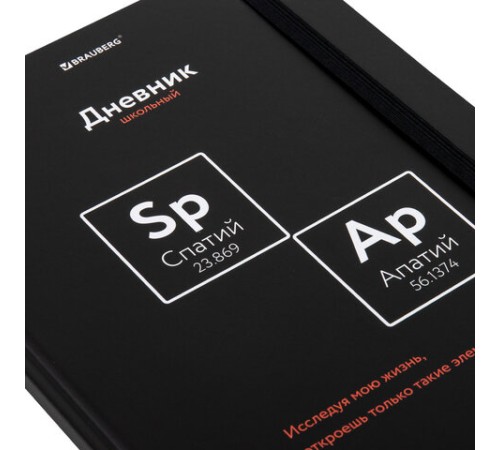 Дневник 1-11 класс 48 л., твердый, BRAUBERG, матовая ламинация, резинка, закладка-ляссе, с подсказом, 