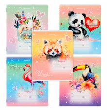 Тетрадь 12 л. BRAUBERG клетка, обложка картон, ЗВЕРУШКИ, 107264