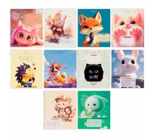 Тетрадь 12 л. BRAUBERG клетка, обложка картон, МИКС-1, 107268