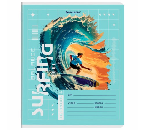 Тетрадь 12 л. BRAUBERG клетка, обложка картон, МИКС-2, 107269