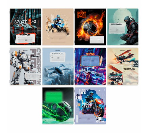 Тетрадь 12 л. BRAUBERG клетка, обложка картон, МИКС-3, 107270