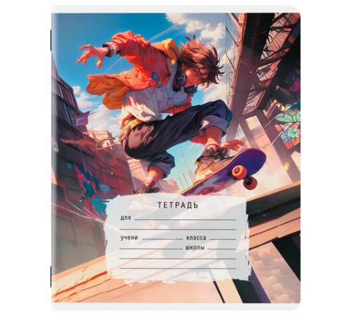 Тетрадь 12 л. ЮНЛАНДИЯ, клетка, обложка картон, МИКС-1, 107272