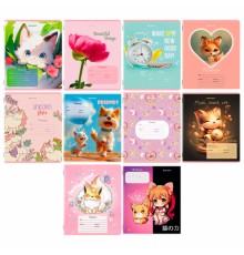 Тетрадь 12 л. BRAUBERG клетка, обложка картон, МИКС-4, 107276