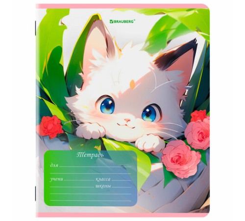 Тетрадь 12 л. BRAUBERG клетка, обложка картон, МИКС-4, 107276