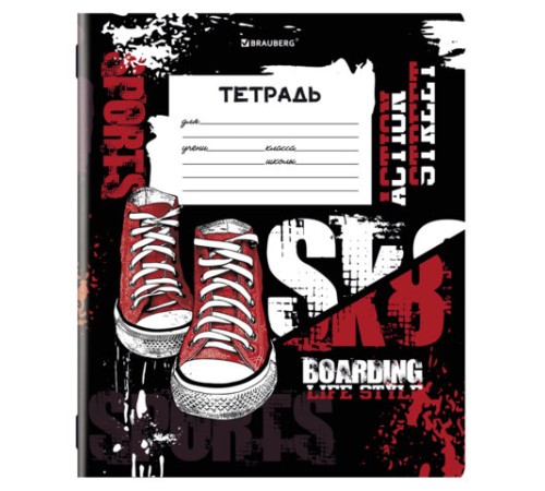 Тетрадь 12 л. BRAUBERG, линия, обложка картон, FOR BOYS, 107282