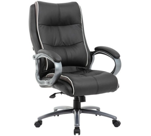 Кресло офисное BRABIX PREMIUM "Strong HD-009", НАГРУЗКА до 200 кг, экокожа черная, ткань серая, 531945