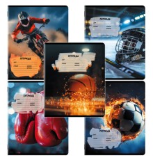 Тетрадь 12 л. ЮНЛАНДИЯ, линия, обложка картон, SPORT, 107286