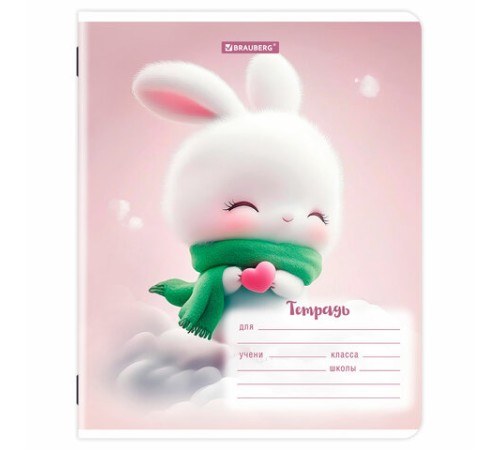 Тетрадь 12 л. BRAUBERG, линия, обложка картон, МИЛЫЕ ЗВЕРУШКИ, 107287