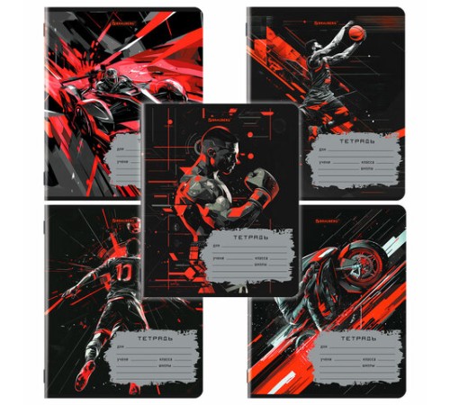 Тетрадь 18 л. BRAUBERG, клетка, обложка картон, MEN'S SPORT, 107294