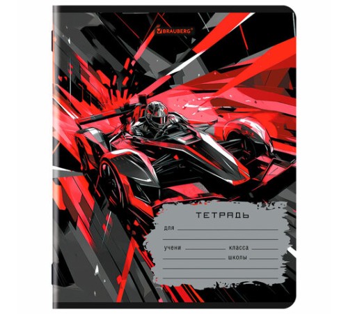 Тетрадь 18 л. BRAUBERG, клетка, обложка картон, MEN'S SPORT, 107294