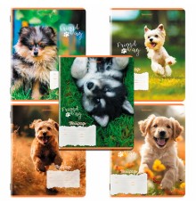 Тетрадь 18 л. BRAUBERG клетка, обложка картон, СОБАЧКИ, 107295