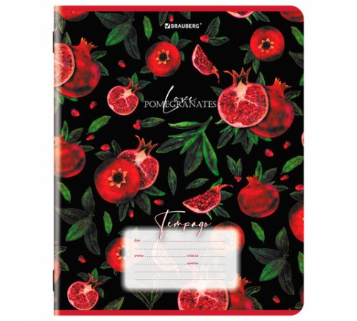 Тетрадь 18 л. BRAUBERG, клетка, обложка картон, ГРАНАТ, 107296