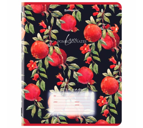 Тетрадь 18 л. BRAUBERG, клетка, обложка картон, ГРАНАТ, 107296