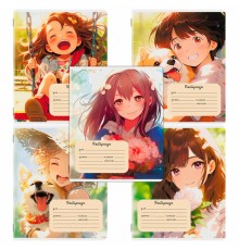 Тетрадь 18 л. ЮНЛАНДИЯ, клетка, обложка картон, GIRLS, 107299