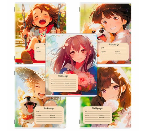 Тетрадь 18 л. ЮНЛАНДИЯ, клетка, обложка картон, GIRLS, 107299