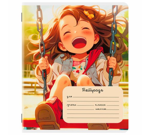 Тетрадь 18 л. ЮНЛАНДИЯ, клетка, обложка картон, GIRLS, 107299